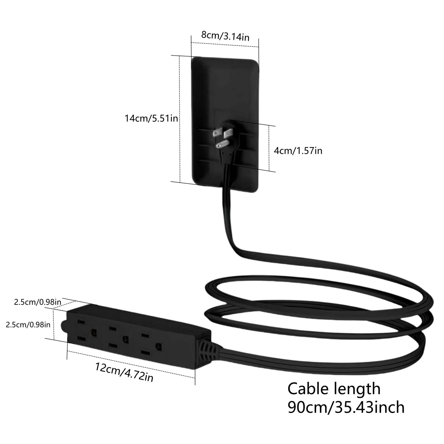 🔥 Regleta Ultra-Plana Negra | Solución Inteligente para Espacios Reducidos
📏 Cable 3 pies + 🛡️ tapa protectora • 🪑 Perfecta detrás de muebles y cocina • ⭐ Certificación ETL