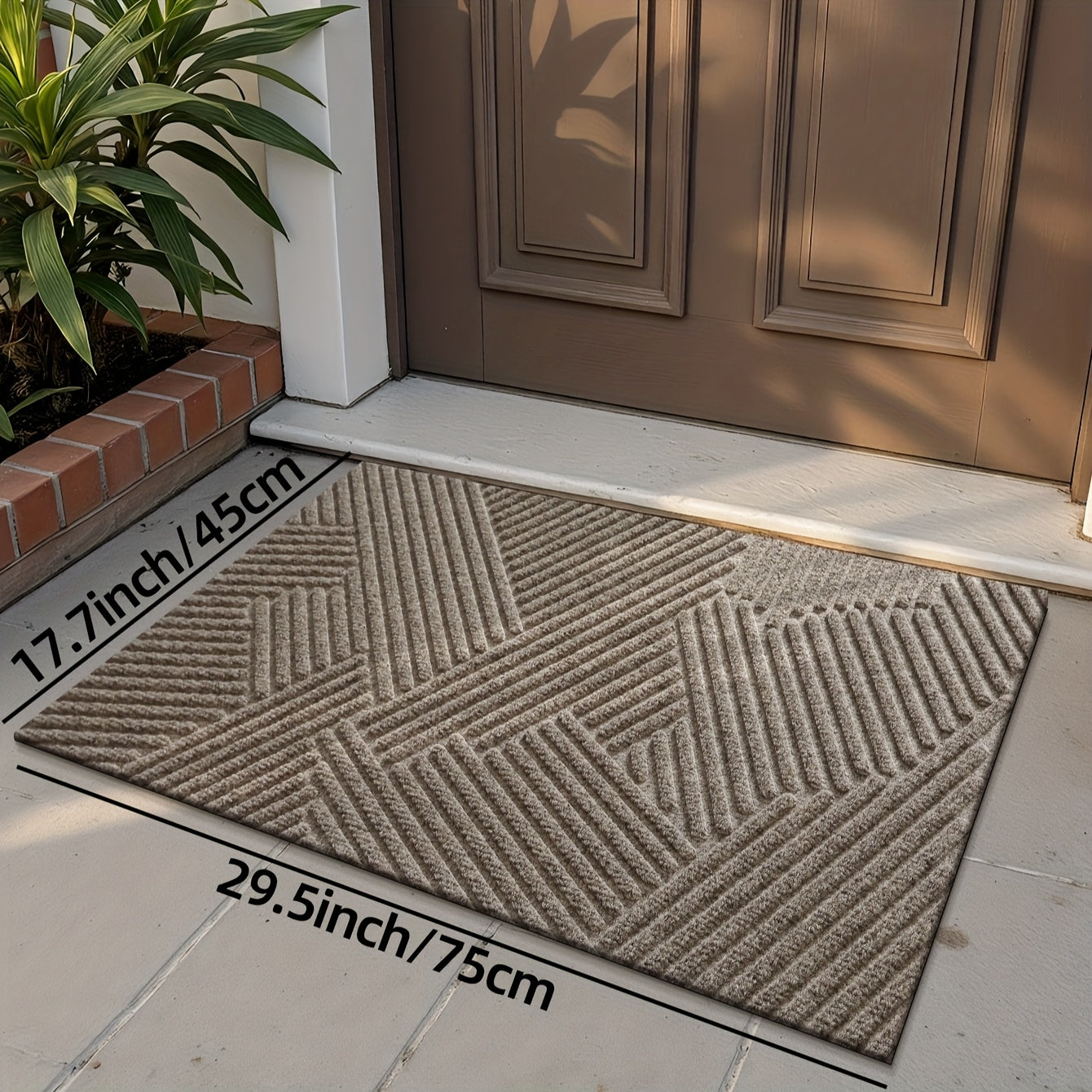 Tapete Antideslizante con Rayas Geométricas – Estilo y Seguridad desde la Entrada 🚪✨