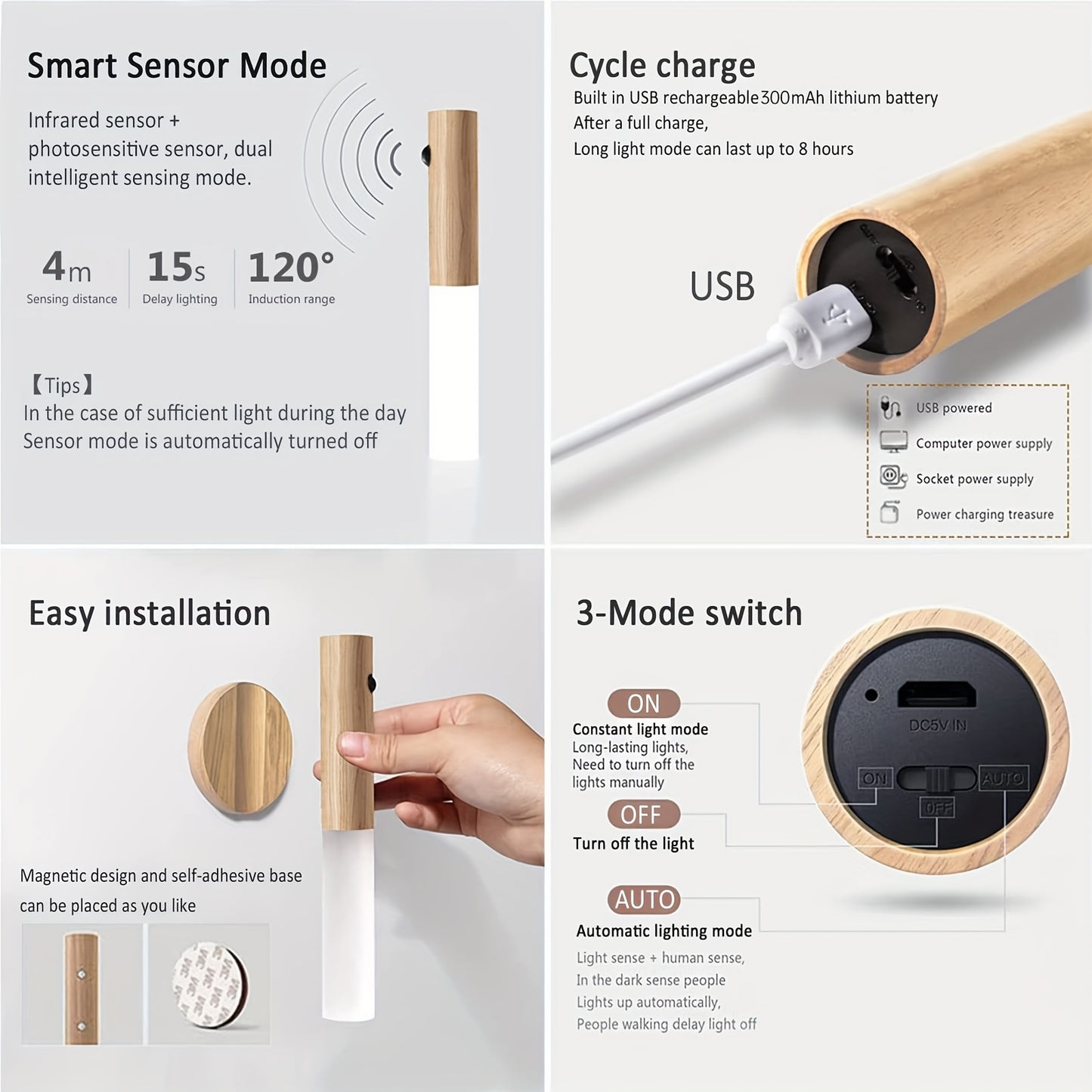 Set 2 Luces Nocturnas Inteligentes con Sensor de Movimiento – Ilumina Tu Hogar Sin Esfuerzo al despertar por la madrugada o la noches 🌙✨