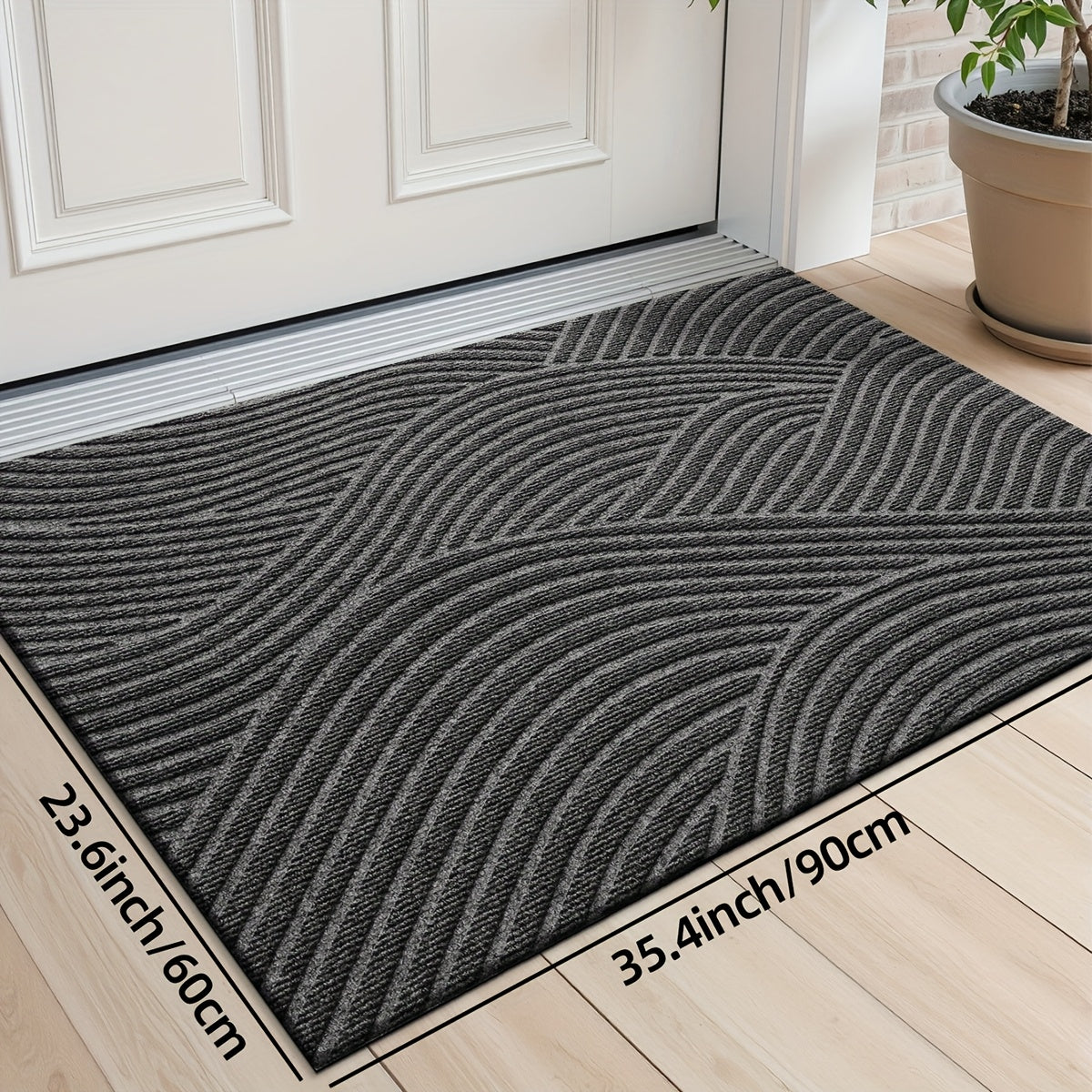 Tapete Antideslizante con Rayas Geométricas – Estilo y Seguridad desde la Entrada 🚪✨