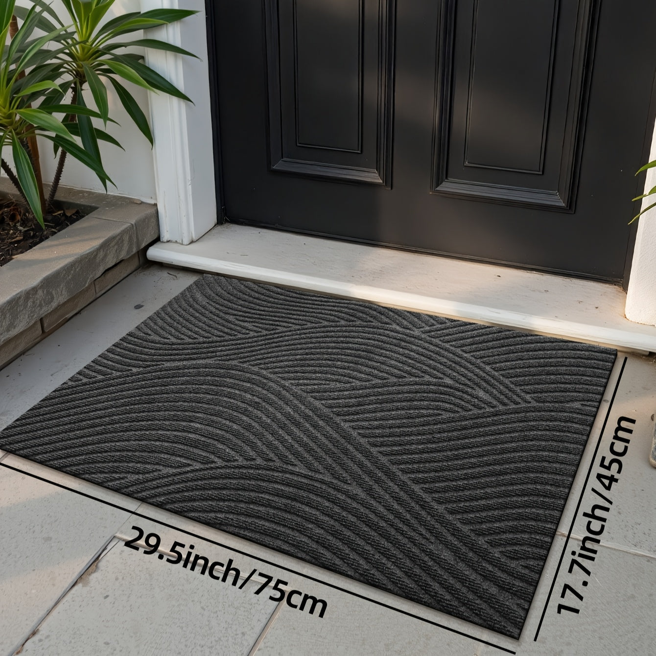 Tapete Antideslizante con Rayas Geométricas – Estilo y Seguridad desde la Entrada 🚪✨