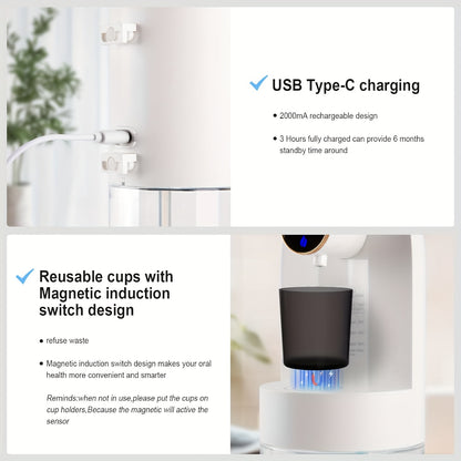🪥 SmartTouch – Dispensador Automático de Enjuague Bucal 💧
4 Modos Ajustables ⚙️ | Depósito Transparente 600 ml 🥂 con Vasos Magnéticos | Diseño Antigoteo & Higiénico 🛡 | Organizador Moderno de Baño en B