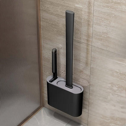 Cepillo de Silicona para Baño con Soporte de Pared – Limpieza Fácil y Estilo Minimalista 🖤🚿