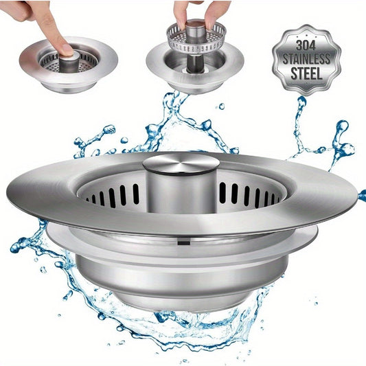 🧼 Filtro de Cocina 3 en 1 – Atrapa Comida + Filtro de Olores + Tapón