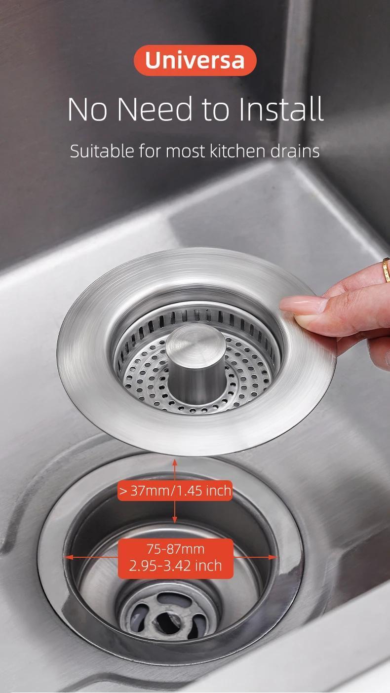 🧼 Filtro de Cocina 3 en 1 – Atrapa Comida + Filtro de Olores + Tapón