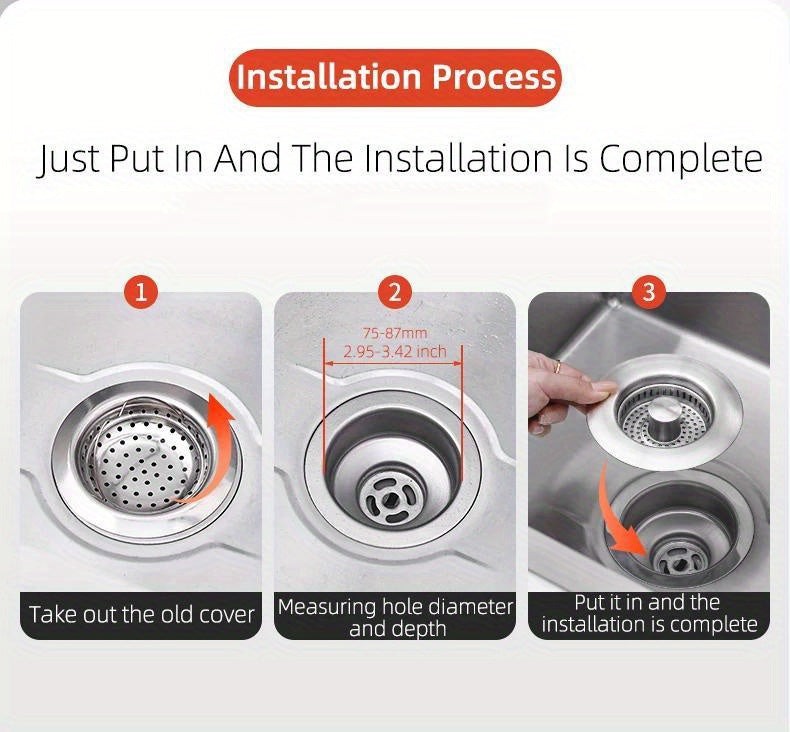 🧼 Filtro de Cocina 3 en 1 – Atrapa Comida + Filtro de Olores + Tapón