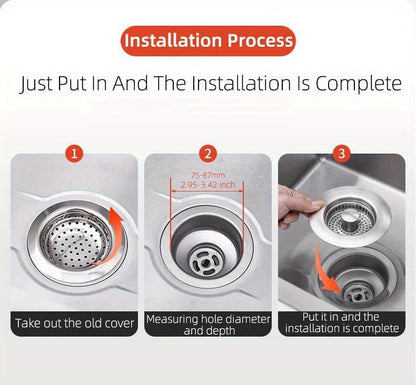 🧼 Filtro de Cocina 3 en 1 – Atrapa Comida + Filtro de Olores + Tapón
