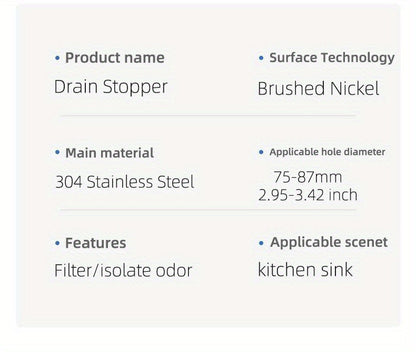 🧼 Filtro de Cocina 3 en 1 – Atrapa Comida + Filtro de Olores + Tapón