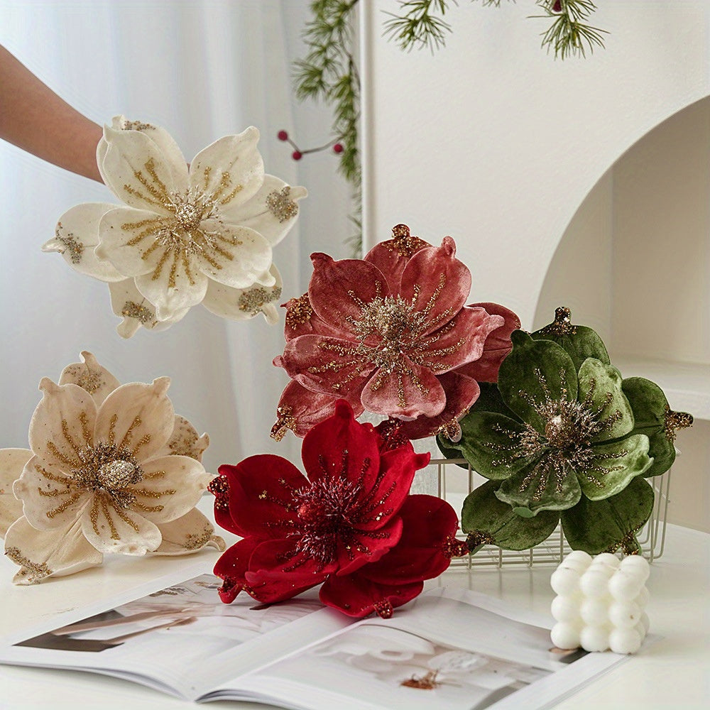 🎯 Magnolias Brillantes Multifunción - De Navidad a Bodas
✨ Tela con glitter • 📦 Plegables para almacenar • 🎄 Árbol • 💒 Centros de mesa • 🎉 Año Nuevo • 🔋 Libres de batería