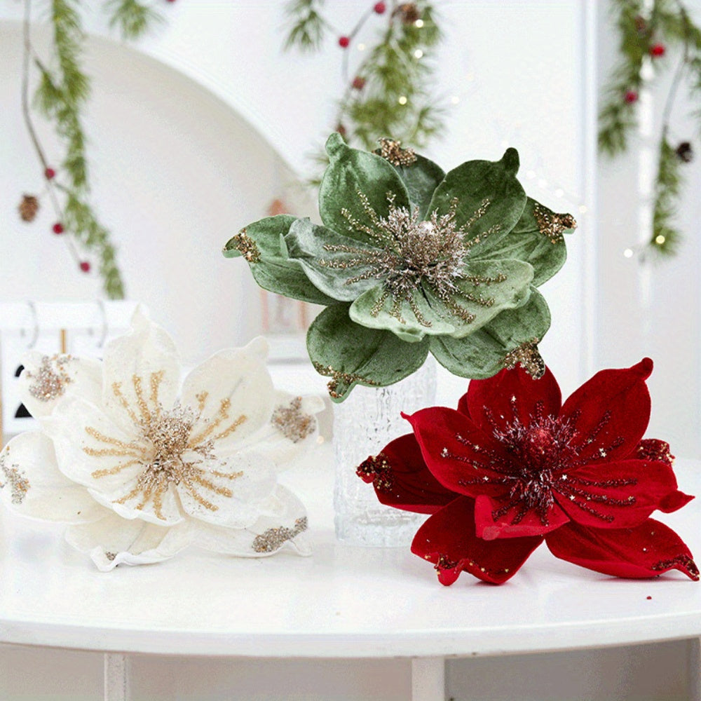 🎯 Magnolias Brillantes Multifunción - De Navidad a Bodas
✨ Tela con glitter • 📦 Plegables para almacenar • 🎄 Árbol • 💒 Centros de mesa • 🎉 Año Nuevo • 🔋 Libres de batería