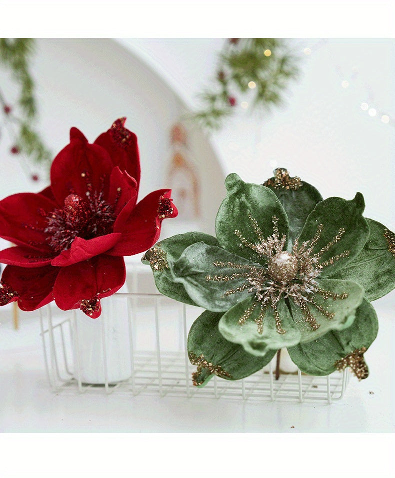 🎯 Magnolias Brillantes Multifunción - De Navidad a Bodas
✨ Tela con glitter • 📦 Plegables para almacenar • 🎄 Árbol • 💒 Centros de mesa • 🎉 Año Nuevo • 🔋 Libres de batería