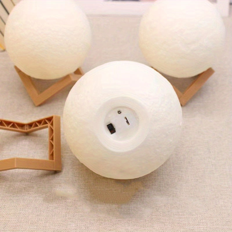 🌕 Lámpara Luna 3D con Base de Madera – Crea Ambientes Mágicos en tu Habitación ✨