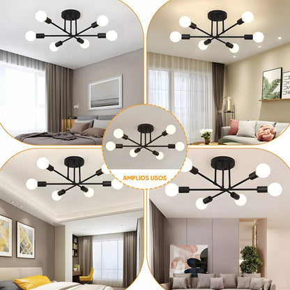 Lámpara de Techo de 6 Focos – Iluminación Moderna que Impone Estilo 💡🖤