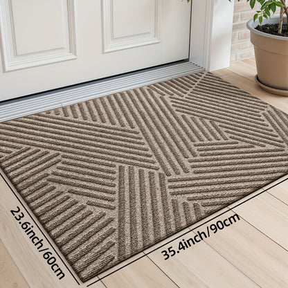 Tapete Antideslizante con Rayas Geométricas – Estilo y Seguridad desde la Entrada 🚪✨