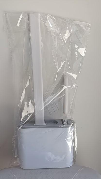 Cepillo de Silicona para Baño con Soporte de Pared – Limpieza Fácil y Estilo Minimalista 🖤🚿