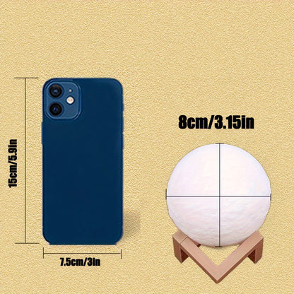 🌕 Lámpara Luna 3D con Base de Madera – Crea Ambientes Mágicos en tu Habitación ✨