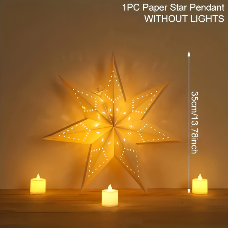 ⭐ 4 Linternas de Papel Estrella - Diseños Calados Artesanales
🕯️ Luz cálida sin electricidad • 🏠 Hogar, dormitorio, bodas • 🎄 Decoración navideña • ✨ Incluye velas