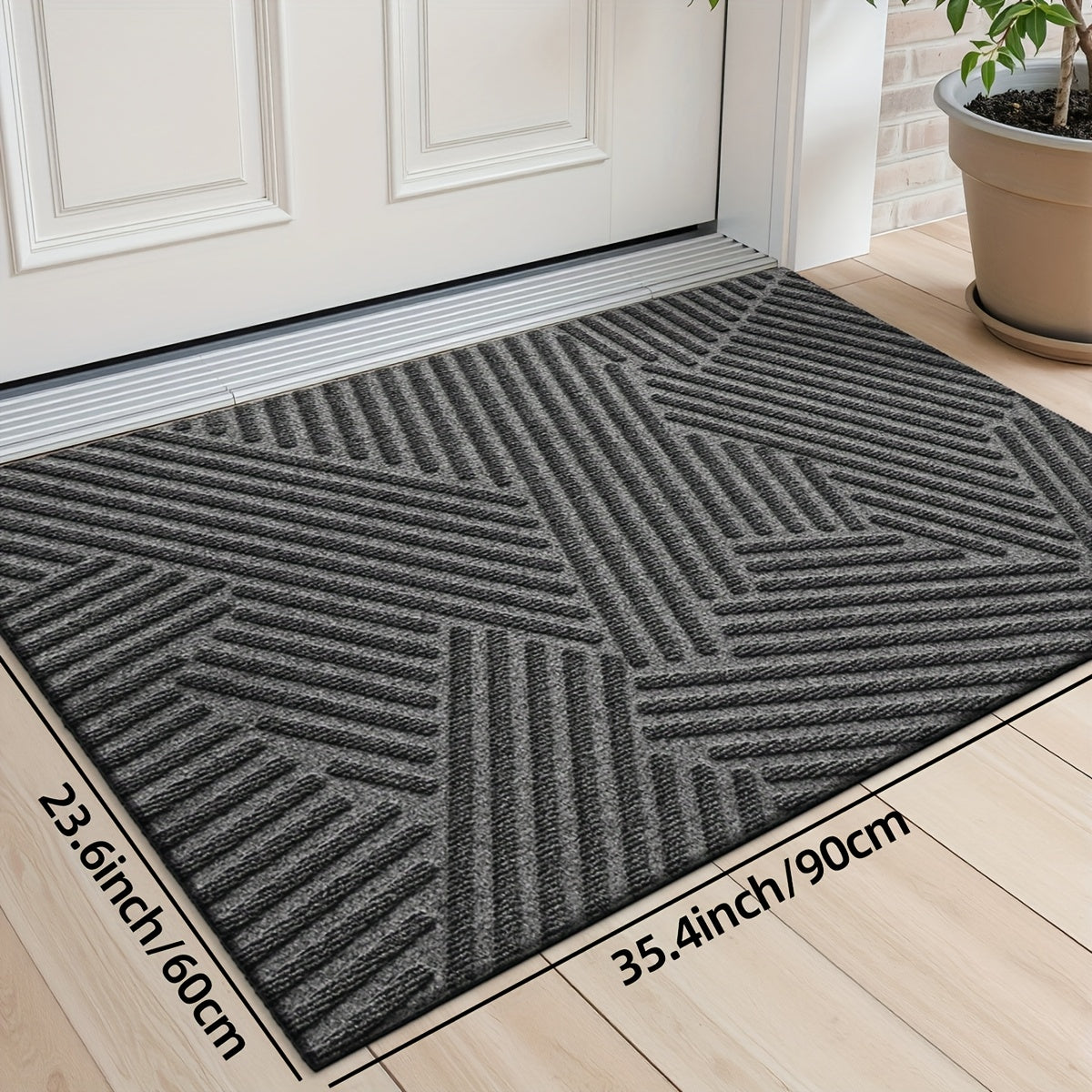 Tapete Antideslizante con Rayas Geométricas – Estilo y Seguridad desde la Entrada 🚪✨
