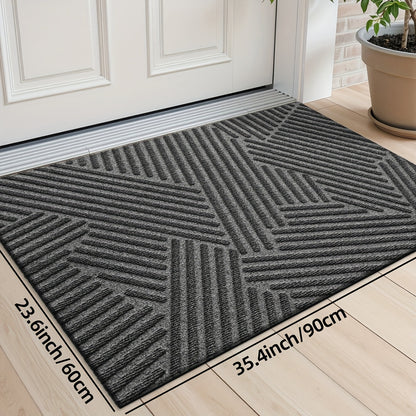 Tapete Antideslizante con Rayas Geométricas – Estilo y Seguridad desde la Entrada 🚪✨