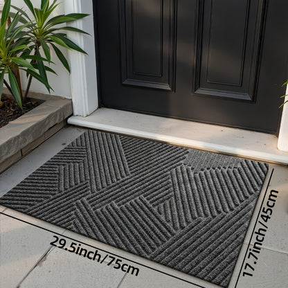Tapete Antideslizante con Rayas Geométricas – Estilo y Seguridad desde la Entrada 🚪✨