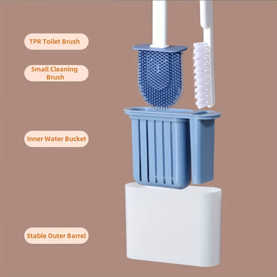 Cepillo de Silicona para Baño con Soporte de Pared – Limpieza Fácil y Estilo Minimalista 🖤🚿