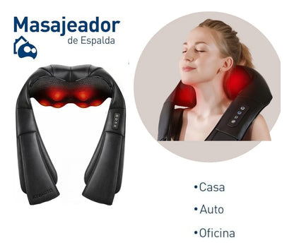 🖤 Masajeador Shiatsu con Calor | Relájate en Casa