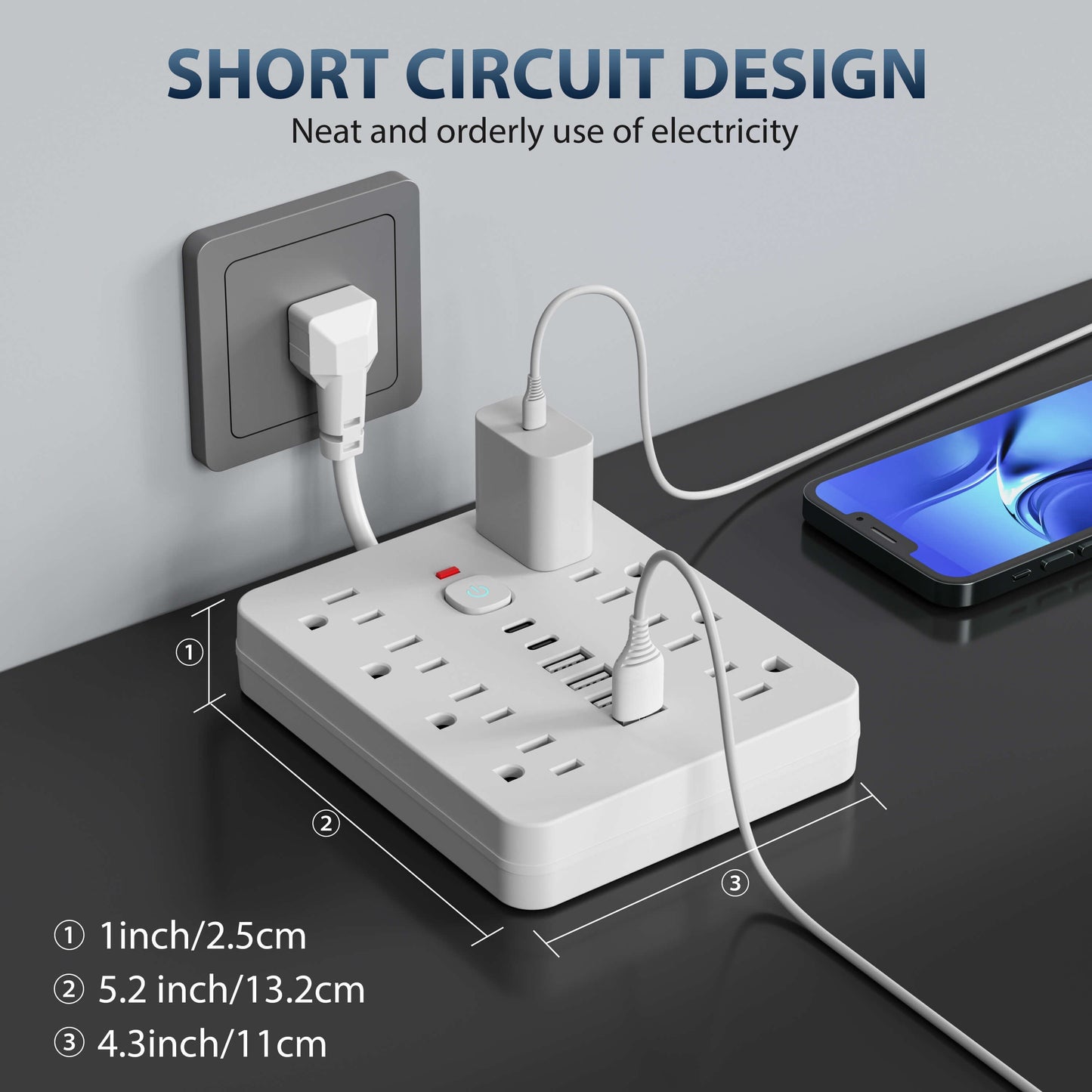 Olvídate del Desorden 🔌 – Multicontacto 14 en 1 con USB y Protección Total
Carga Todo con un Solo Toque 🖲️ – Regleta Inteligente con Puertos USB + Tipo-C