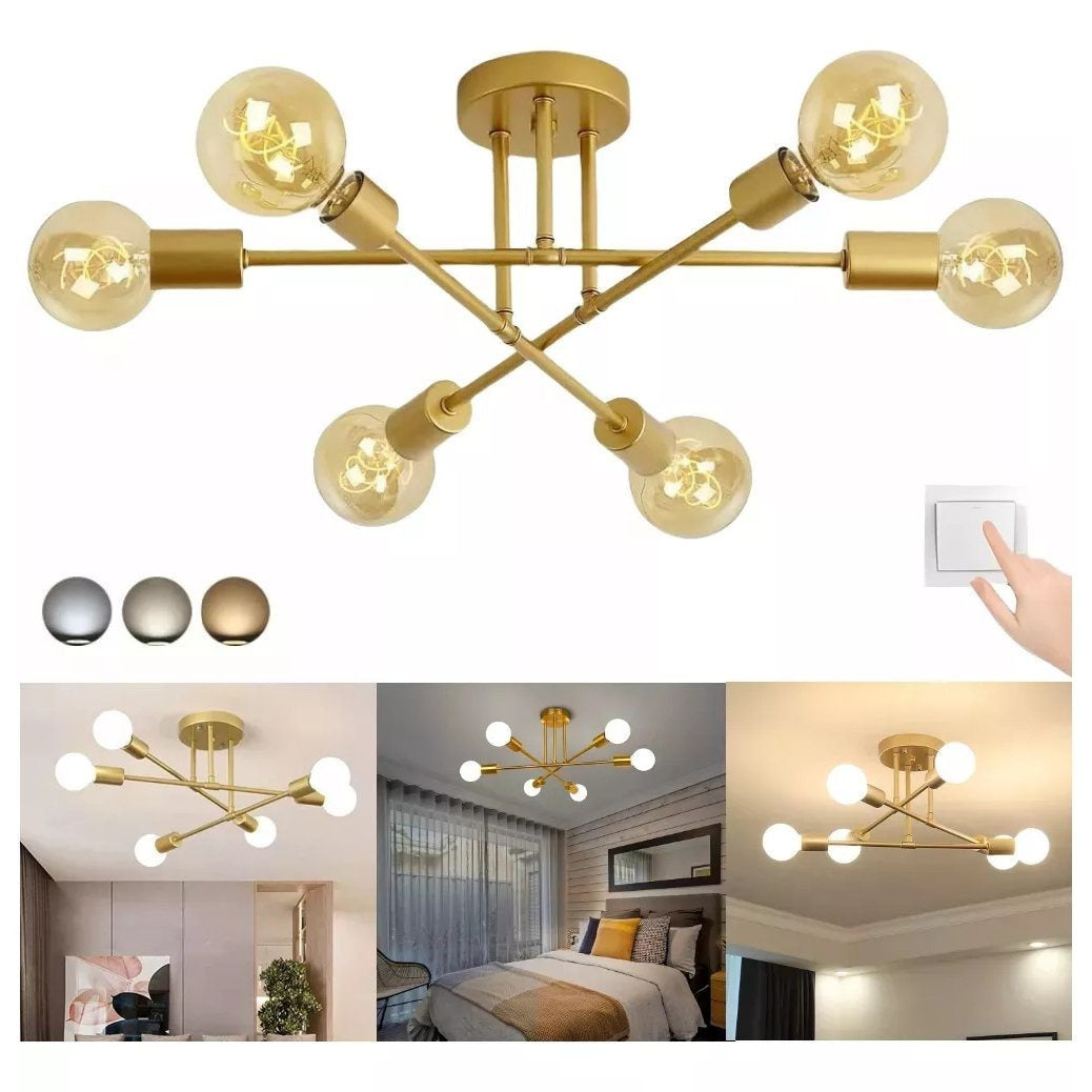 Lámpara de Techo de 6 Focos – Iluminación Moderna que Impone Estilo 💡🖤
