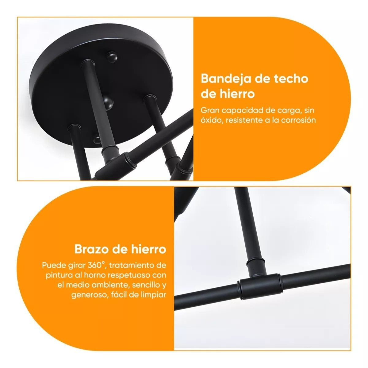 Lámpara de Techo de 6 Focos – Iluminación Moderna que Impone Estilo 💡🖤