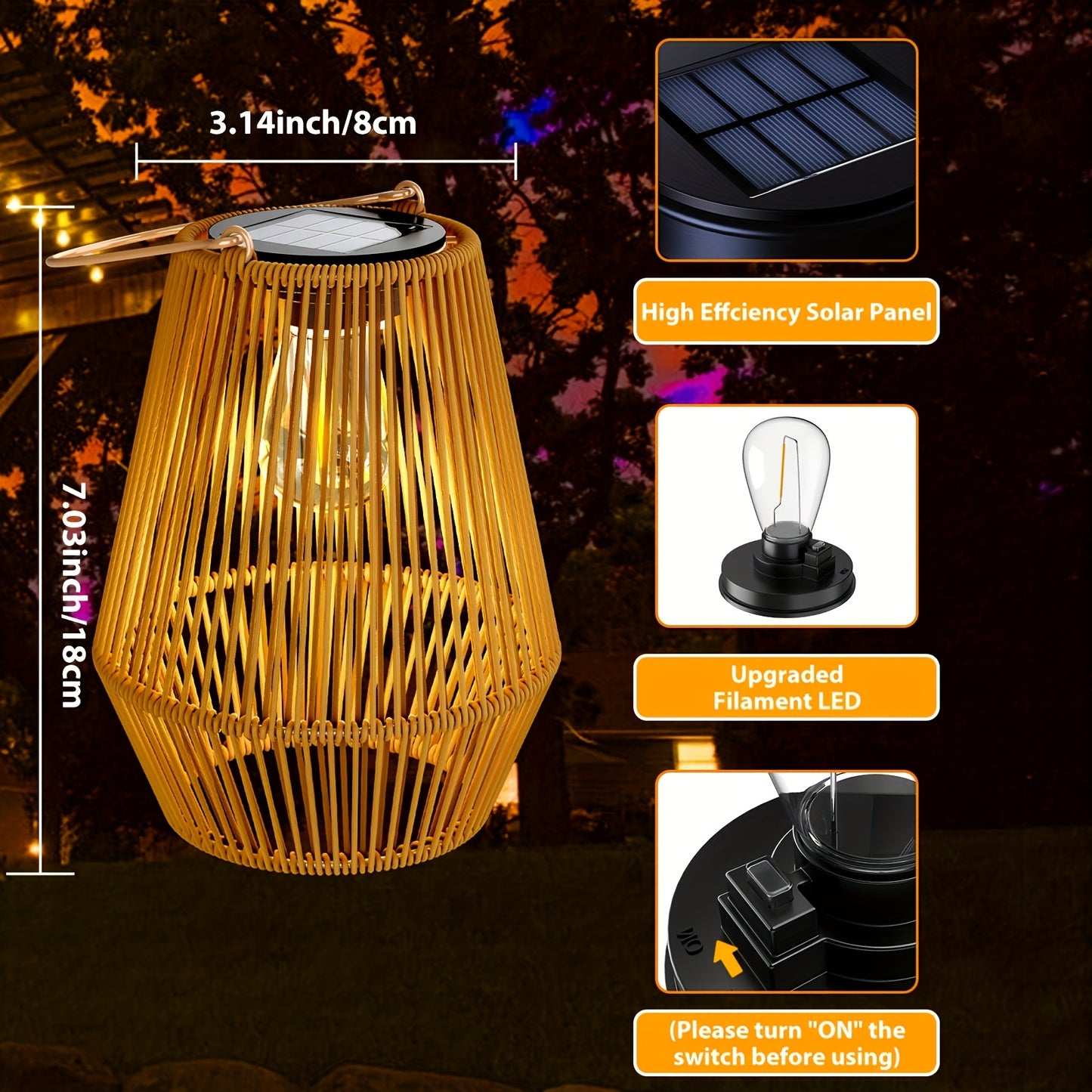 Lámpara Solar para Exterior (1/2/4 piezas) | Iluminación decorativa para jardín
✨ Decora, ilumina y ahorra energía — dale un toque mágico a tus noches al aire libre.