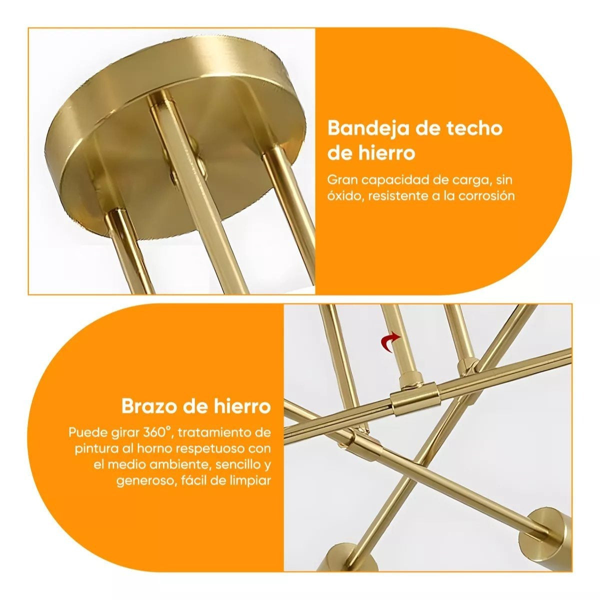 Lámpara de Techo de 6 Focos – Iluminación Moderna que Impone Estilo 💡🖤