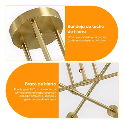 Lámpara de Techo de 6 Focos – Iluminación Moderna que Impone Estilo 💡🖤