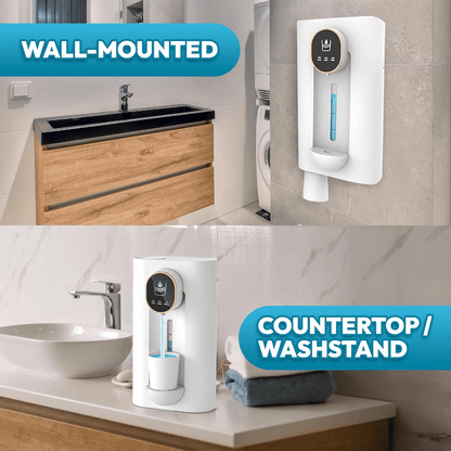 ✨ Dispensador Inteligente de Enjuague Bucal 🪥💧 – 3 Niveles ⚡ 2 Vasos Magnéticos 🥂 USB Recargable 🔋 Ideal para Baño & Cuidado Oral 🛁
