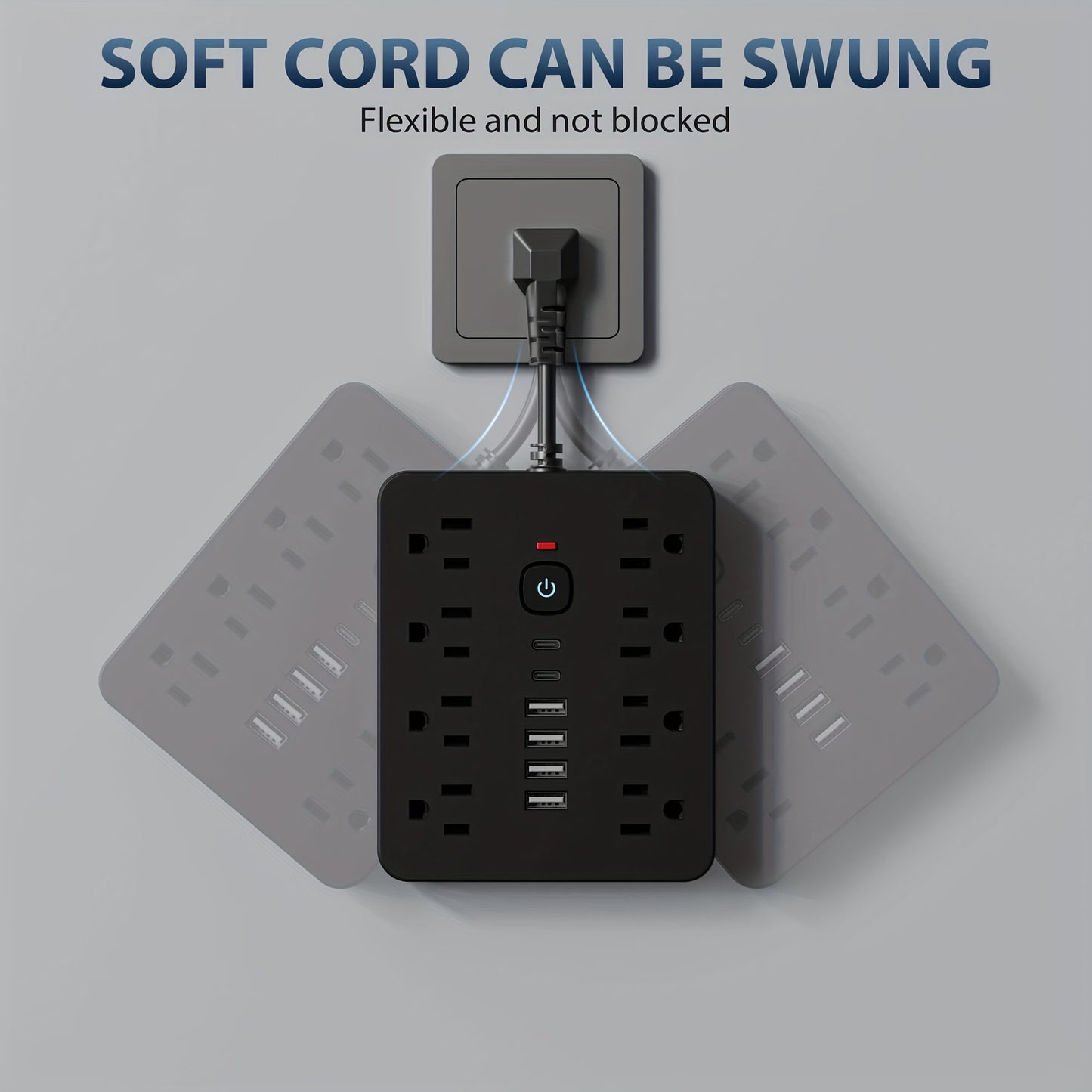 Olvídate del Desorden 🔌 – Multicontacto 14 en 1 con USB y Protección Total
Carga Todo con un Solo Toque 🖲️ – Regleta Inteligente con Puertos USB + Tipo-C