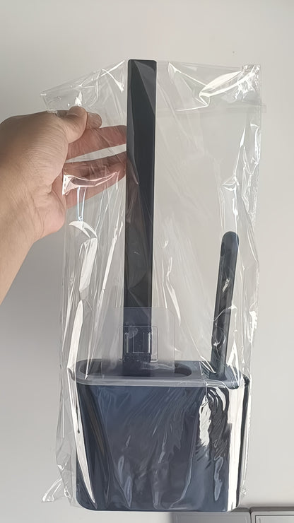Cepillo de Silicona para Baño con Soporte de Pared – Limpieza Fácil y Estilo Minimalista 🖤🚿
