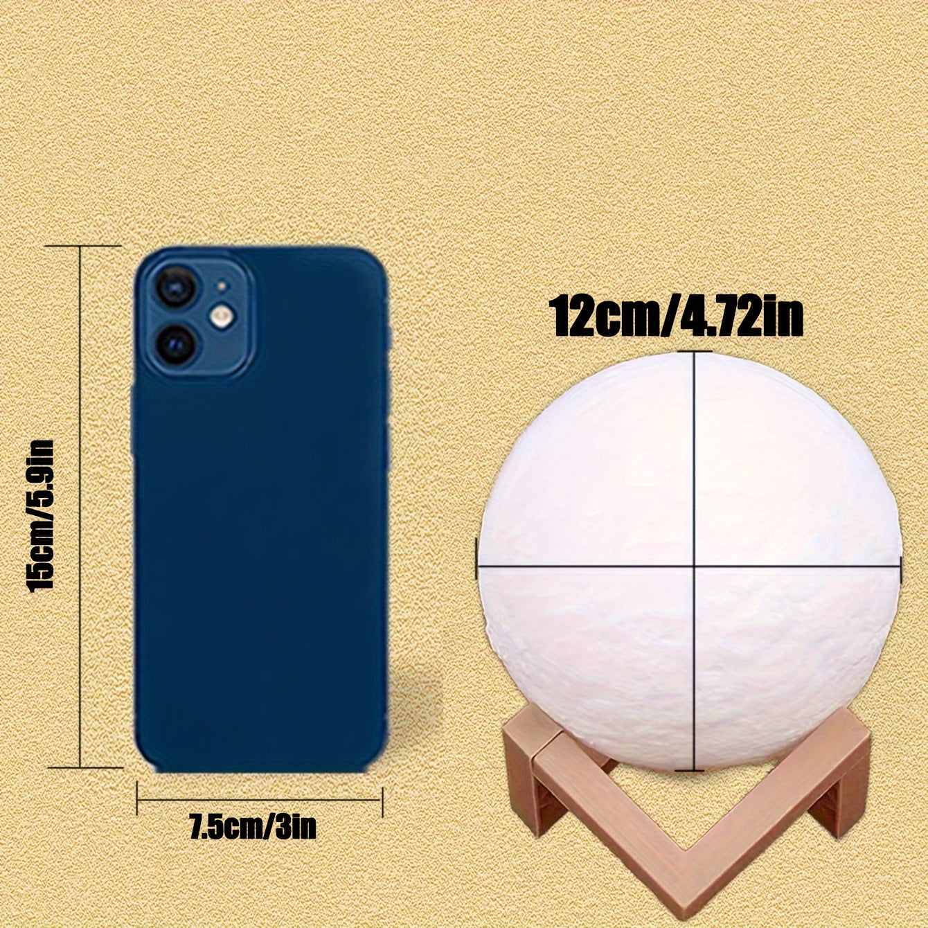 🌕 Lámpara Luna 3D con Base de Madera – Crea Ambientes Mágicos en tu Habitación ✨