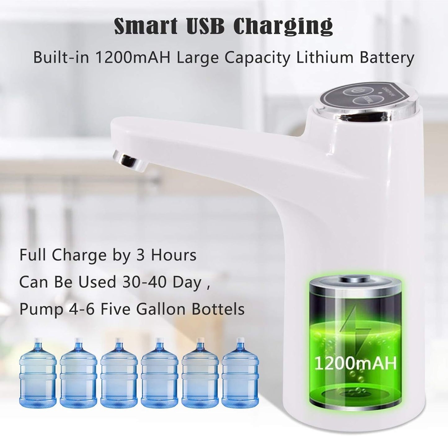 ¡Recarga y Disfruta! Dispensador Eléctrico para Garrafones 2-5 Gal USB 🔋💧