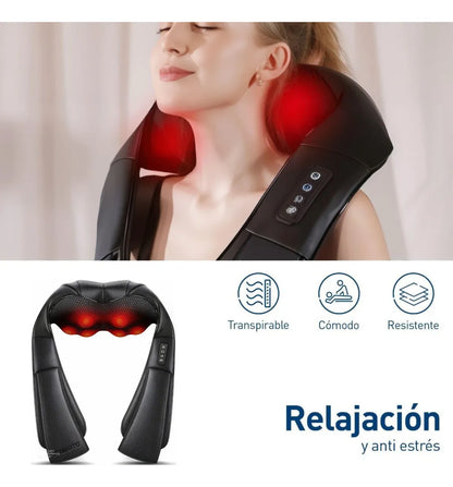 🖤 Masajeador Shiatsu con Calor | Relájate en Casa