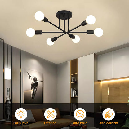 Lámpara de Techo de 6 Focos – Iluminación Moderna que Impone Estilo 💡🖤