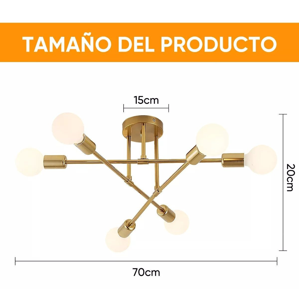 Lámpara de Techo de 6 Focos – Iluminación Moderna que Impone Estilo 💡🖤
