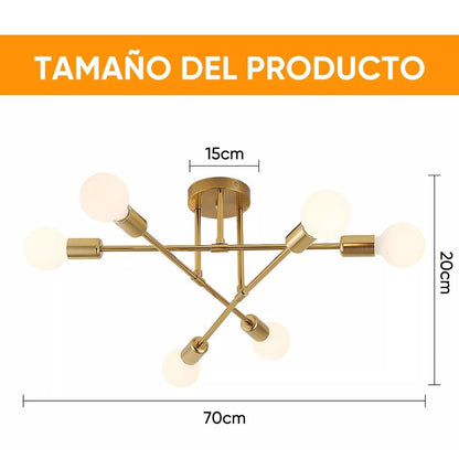 Lámpara de Techo de 6 Focos – Iluminación Moderna que Impone Estilo 💡🖤