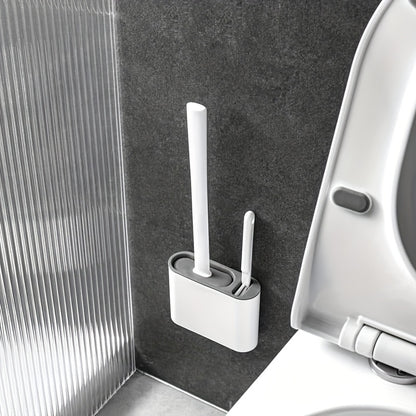 Cepillo de Silicona para Baño con Soporte de Pared – Limpieza Fácil y Estilo Minimalista 🖤🚿
