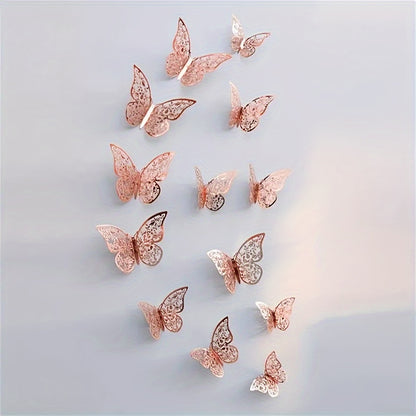 Set 12 Mariposas 3D Adhesivas – Decora y Transforma Tus Paredes con Magia 🦋✨