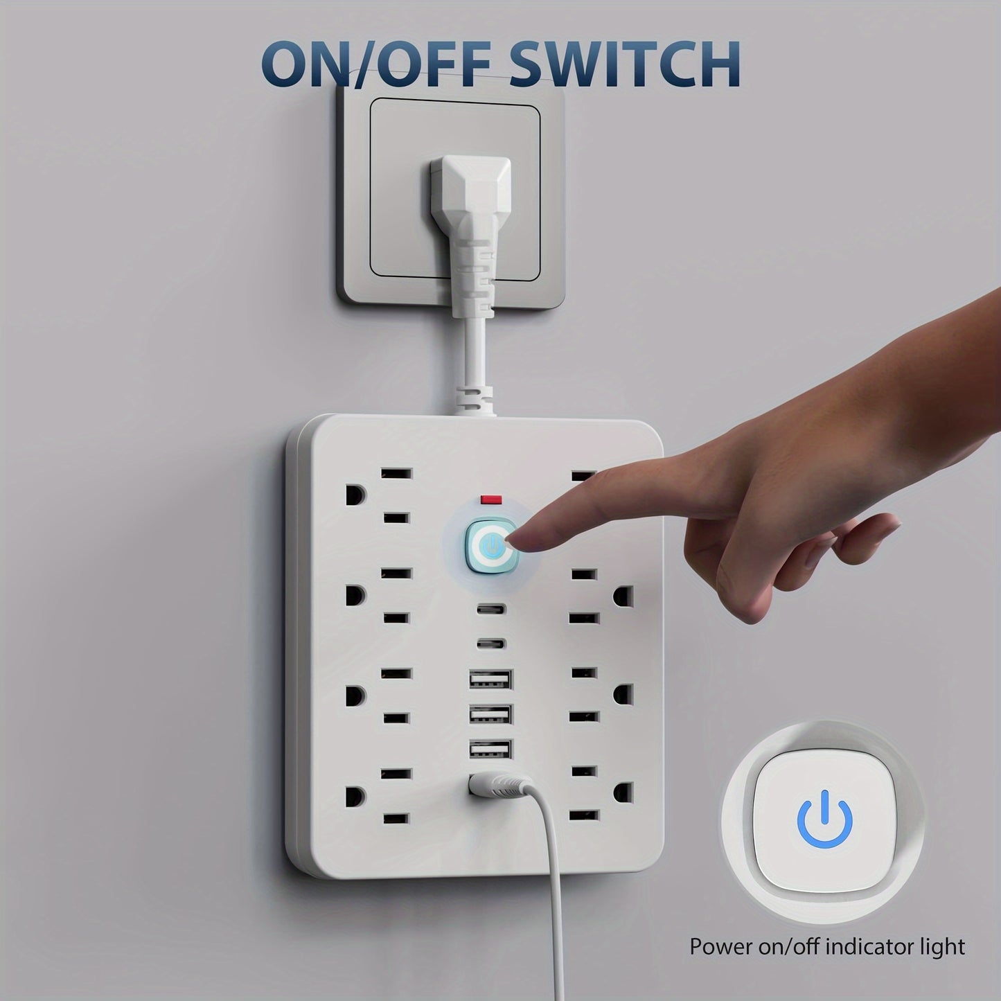 Olvídate del Desorden 🔌 – Multicontacto 14 en 1 con USB y Protección Total
Carga Todo con un Solo Toque 🖲️ – Regleta Inteligente con Puertos USB + Tipo-C
