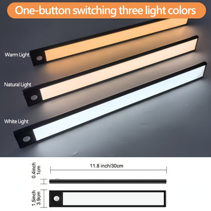 🌙💡Luz LED con Sensor de Movimiento| 3 Tonos de Luz + Recargable 🔄 🌙