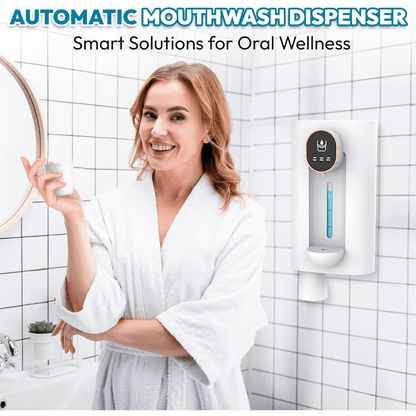 ✨ Dispensador Inteligente de Enjuague Bucal 🪥💧 – 3 Niveles ⚡ 2 Vasos Magnéticos 🥂 USB Recargable 🔋 Ideal para Baño & Cuidado Oral 🛁