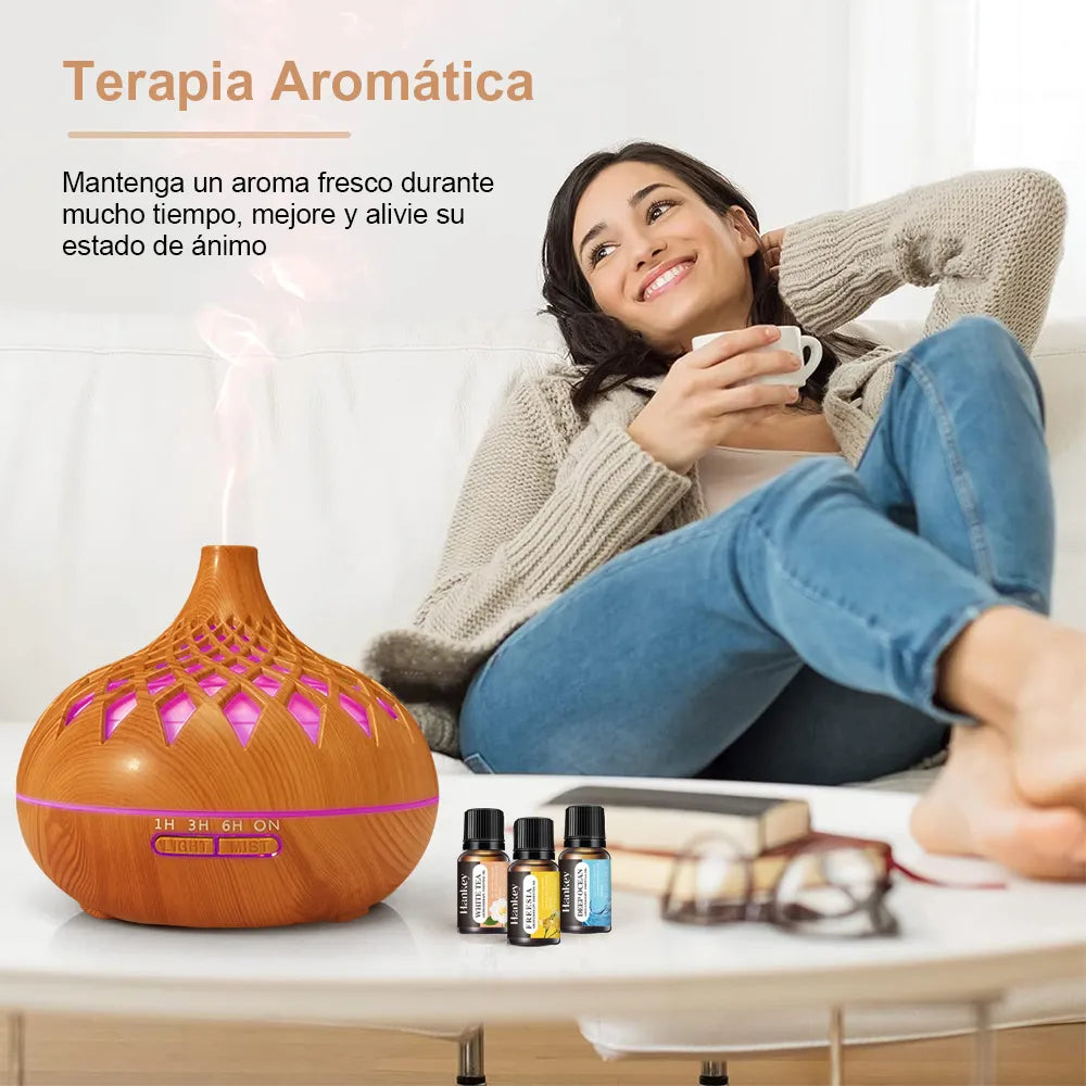 🌿 Difusor Aromatizador + 8 Esencias Naturales – Tu Hogar, Tu Santuario