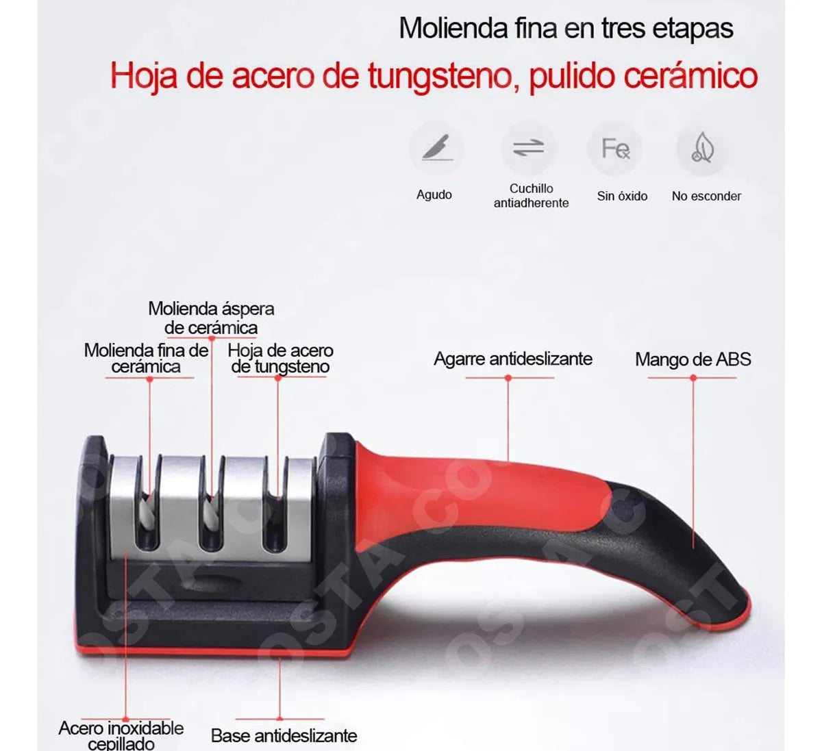 🔪 Afilador de Cuchillos Profesional 3 en 1 – Precisión y Seguridad en tu Cocina