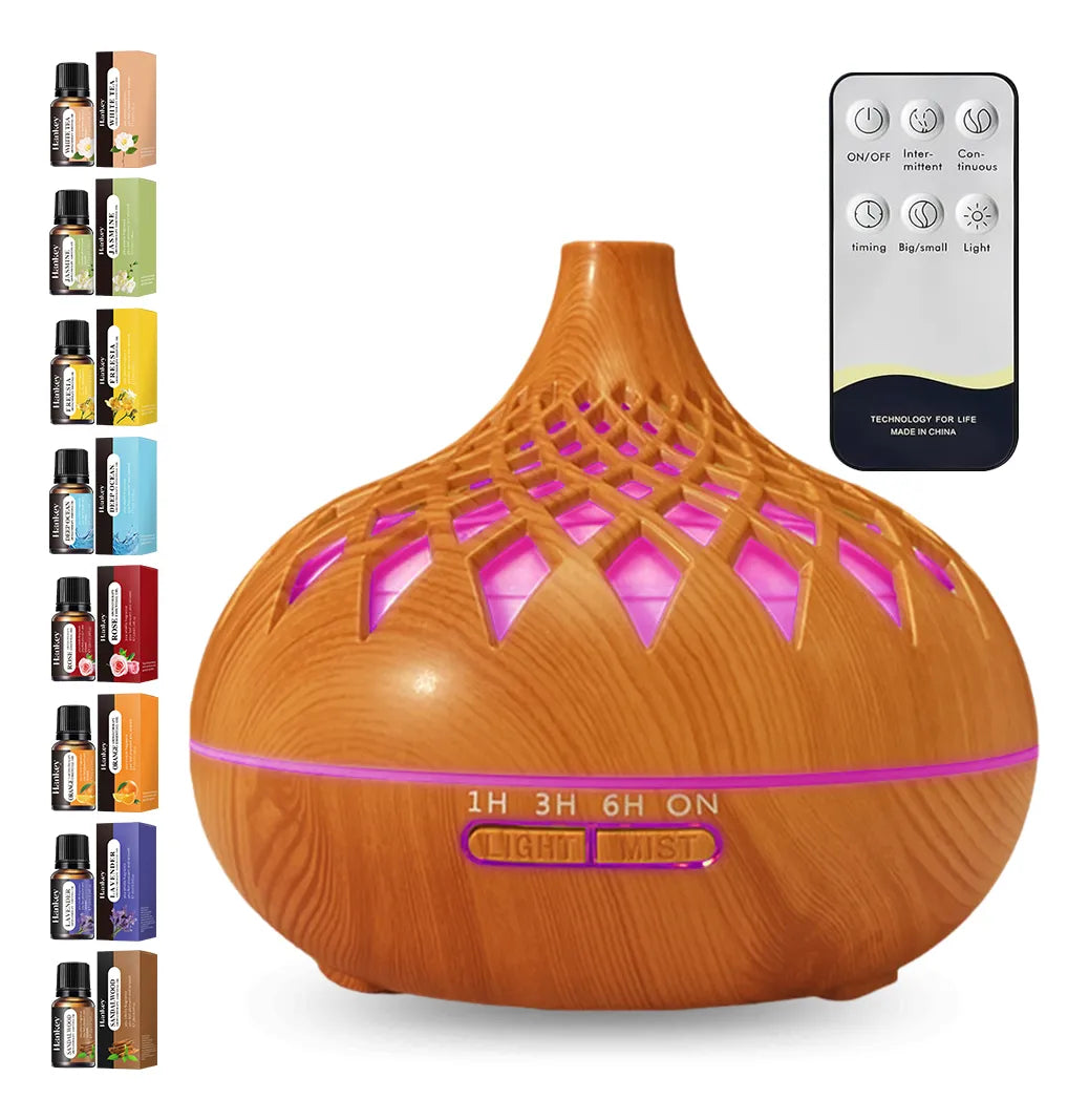 🌿 Difusor Aromatizador + 8 Esencias Naturales – Tu Hogar, Tu Santuario
