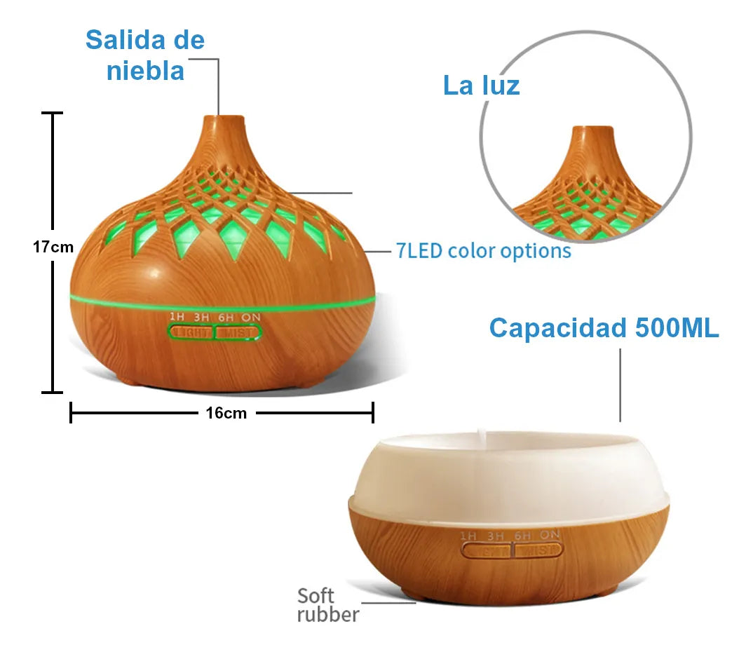 🌿 Difusor Aromatizador + 8 Esencias Naturales – Tu Hogar, Tu Santuario
